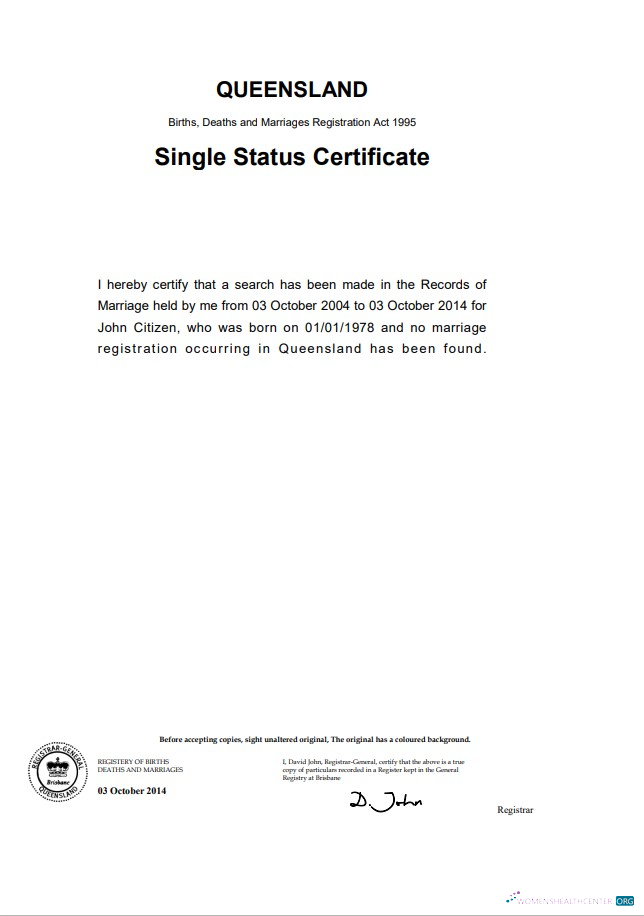 Download Australia Queensland divorce certificate template in Word Photoshop template